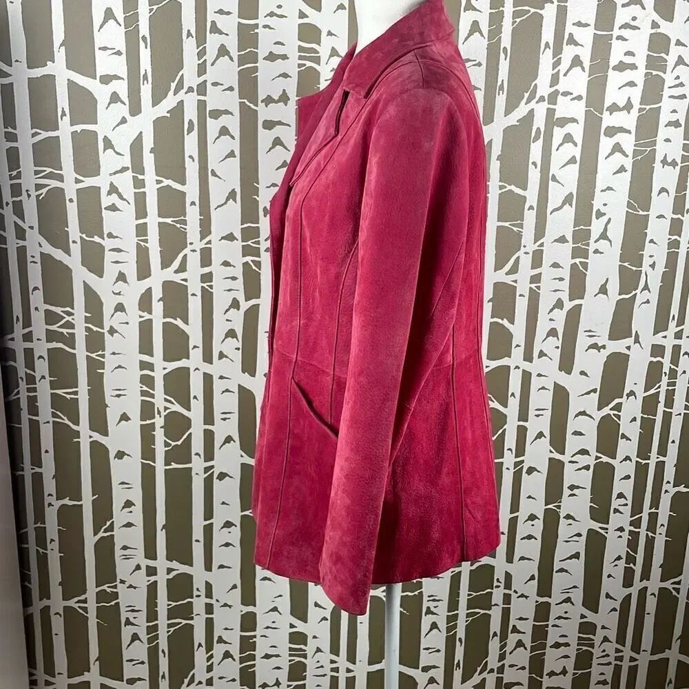 Dialogue Raspberry Pink Suede Blazer S - Picture 3 of 15